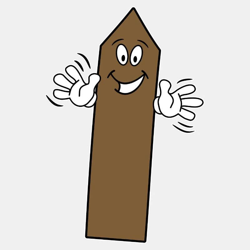 Fence post waving cartoon