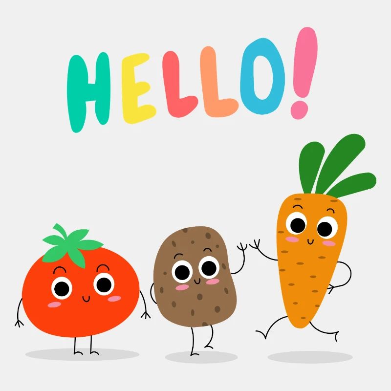 Funny Vegetables Say Hello – Fresh and Cheeky