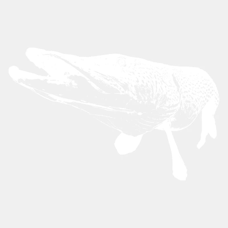 brochet - imprimé blanc