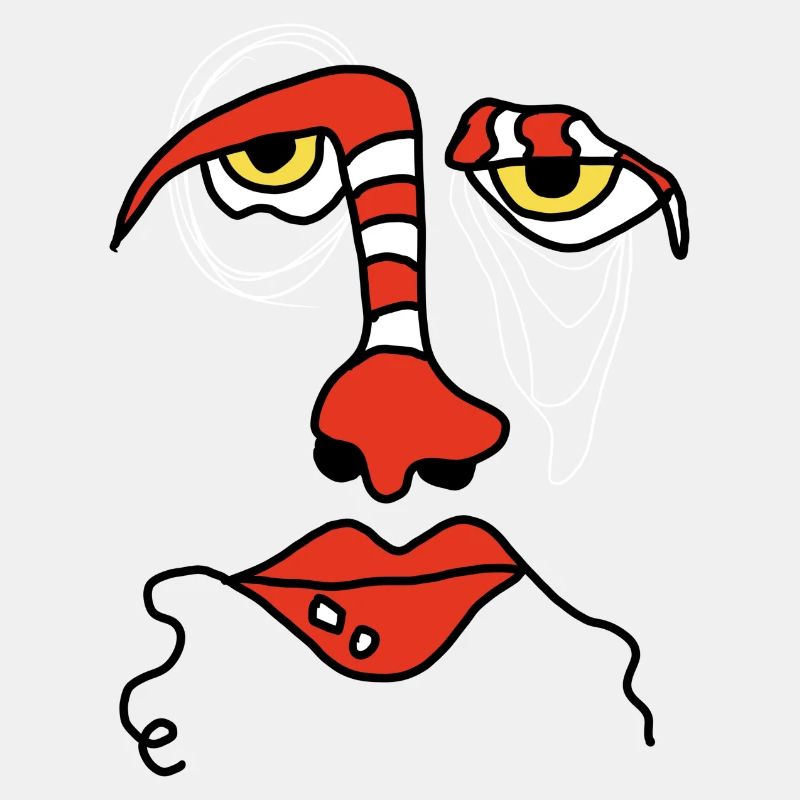 Visage abstrait avec rayures