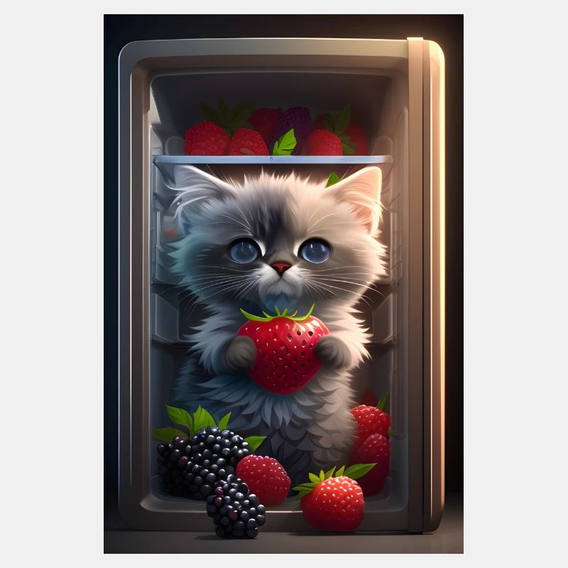 Süße Katze im Kühlschrank