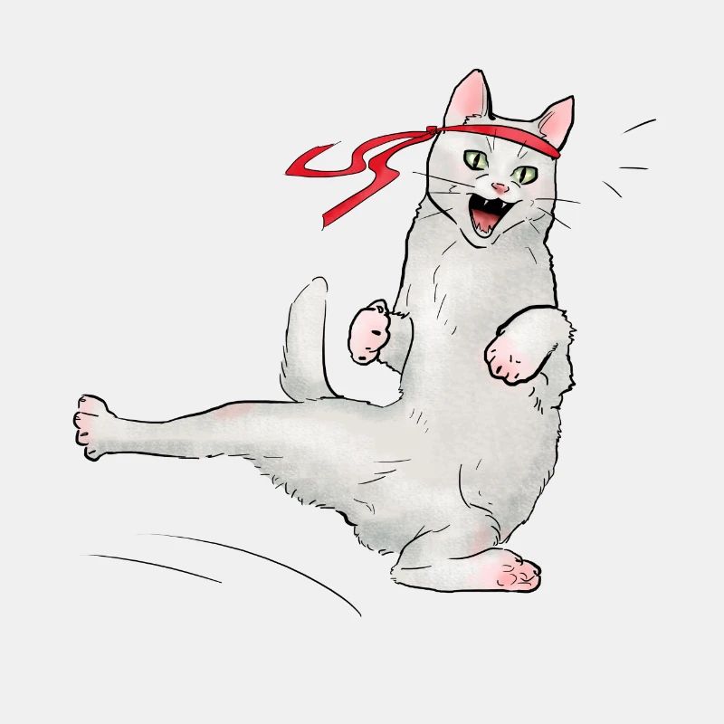 Katze beim Karate
