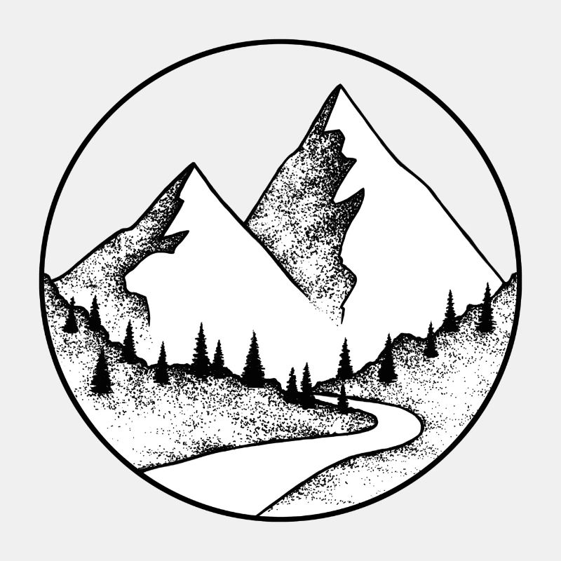 rundes Berglogo, Bergdesign