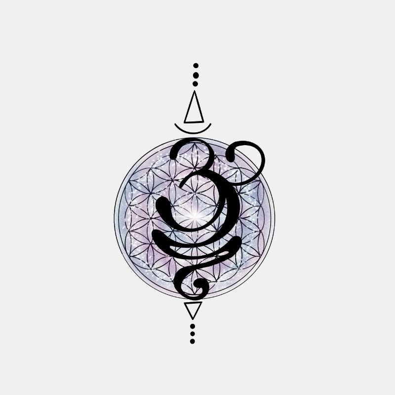 Om symbol mit Lebensblume
