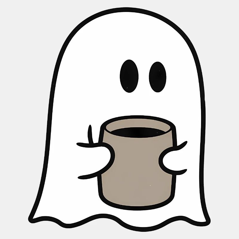 Niedlicher Geist mit Kaffee