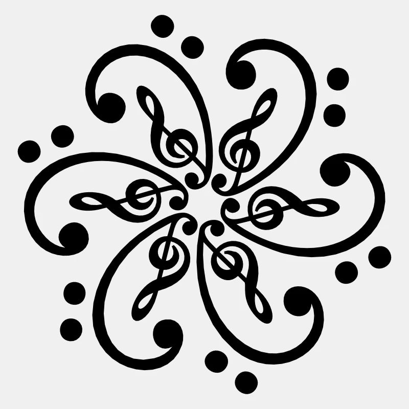 Basse & clef de sol, musique mandala, note, treble