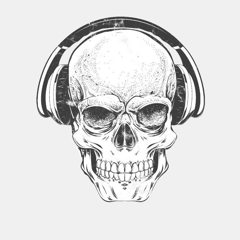 crâne DJ avec un casque
