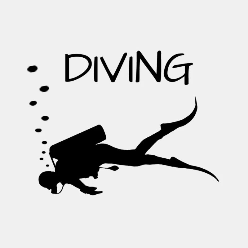 Diving Taucher mit Luftblasen
