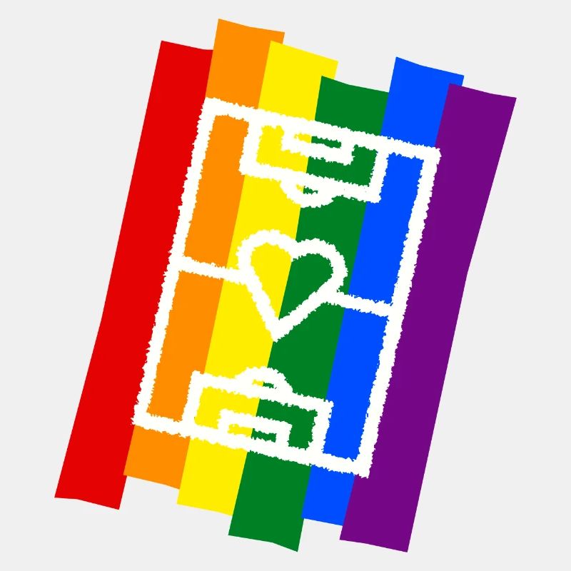 Fußballfeld mit Herz Regenbogen