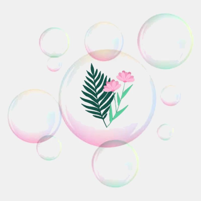Bulle de savon avec des plantes