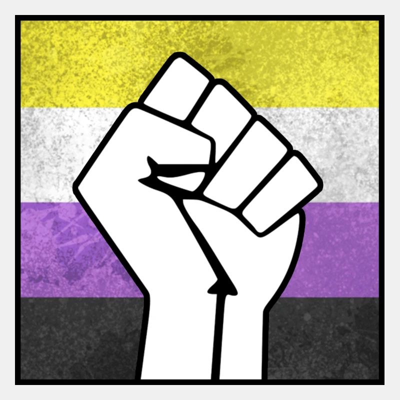 Nicht-binärer Pride-Faust-Aufkleber