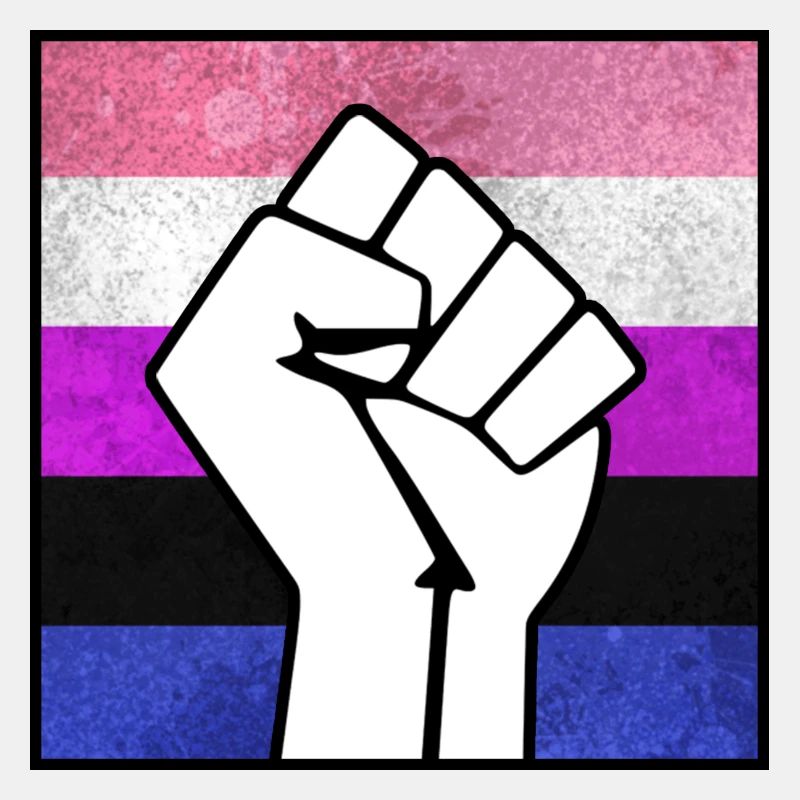 Genderfluid Pride Faust Aufkleber