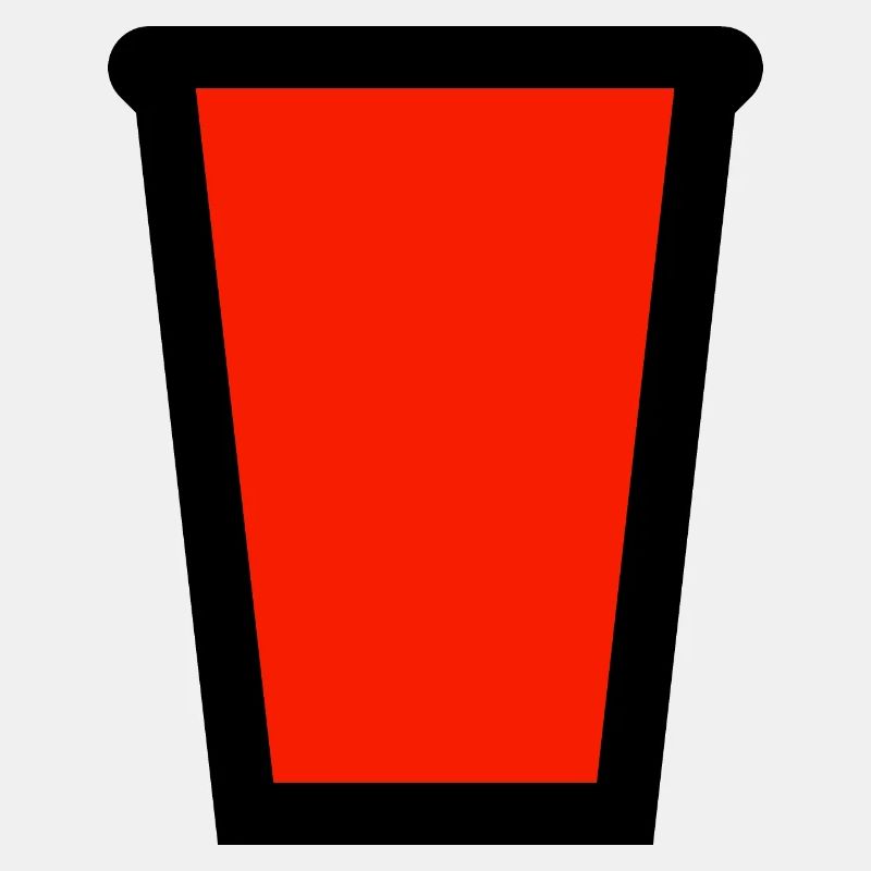 Red plastic cup for alcoholic drinks