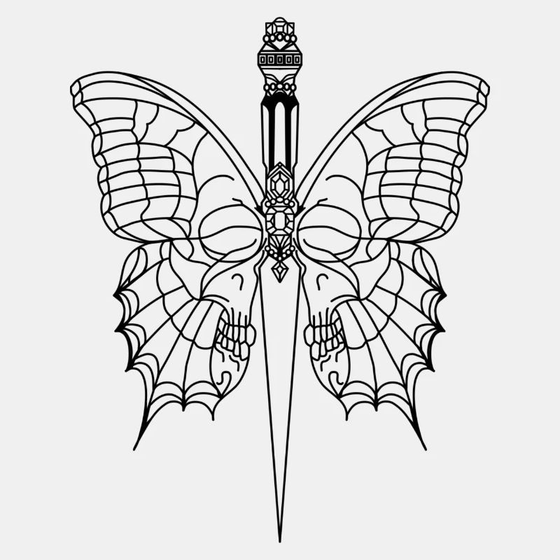 Schmetterling mit Dolch