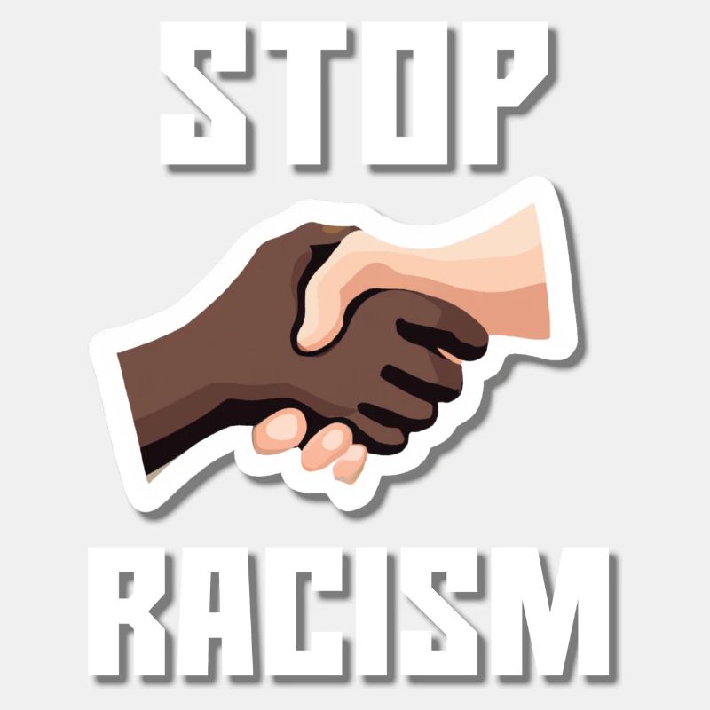 Stop au racisme Poignée de main Blanc
