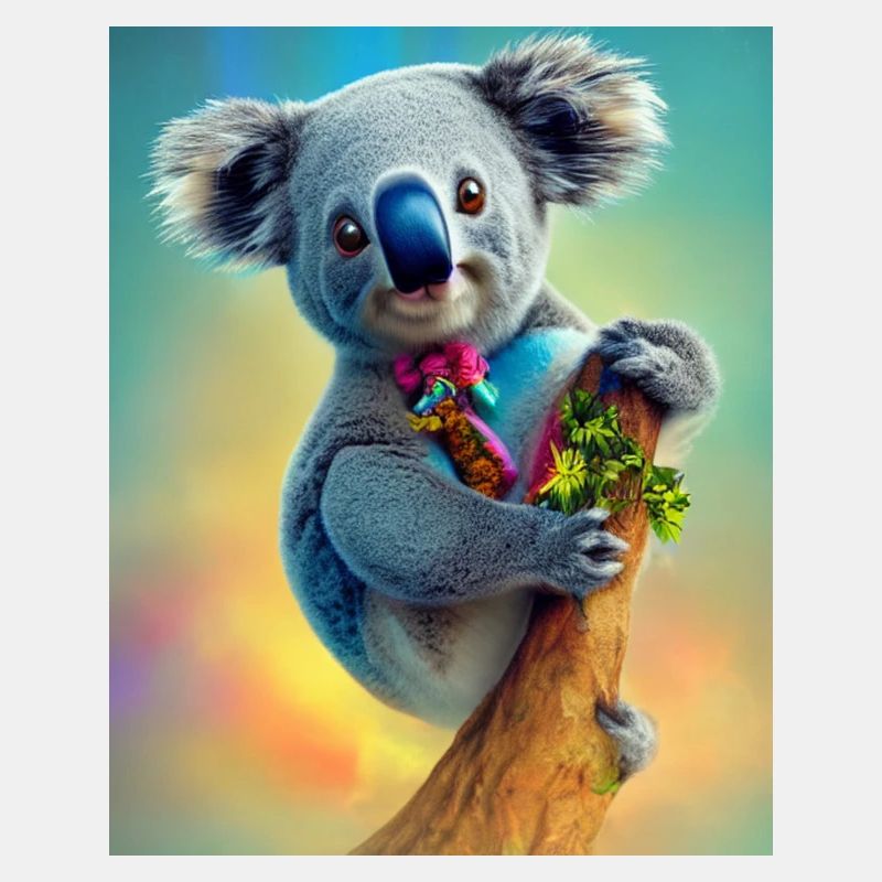 Zeichnung eines kühlen Koalas im Sommer