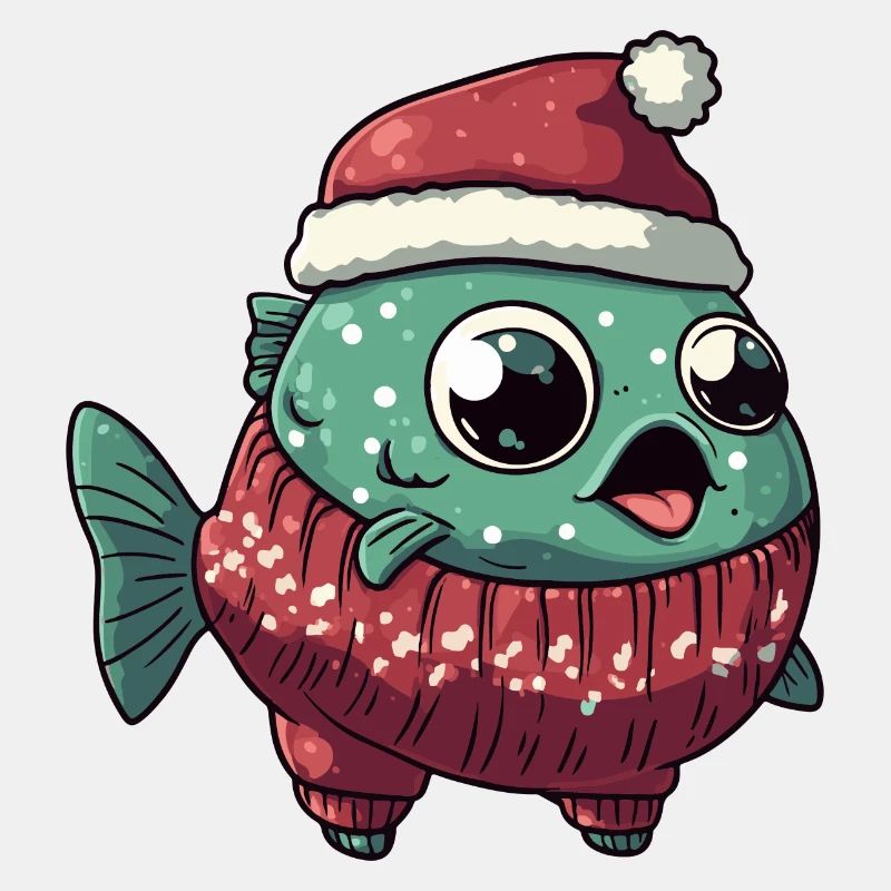 Bande dessinée de Noël poisson piranha