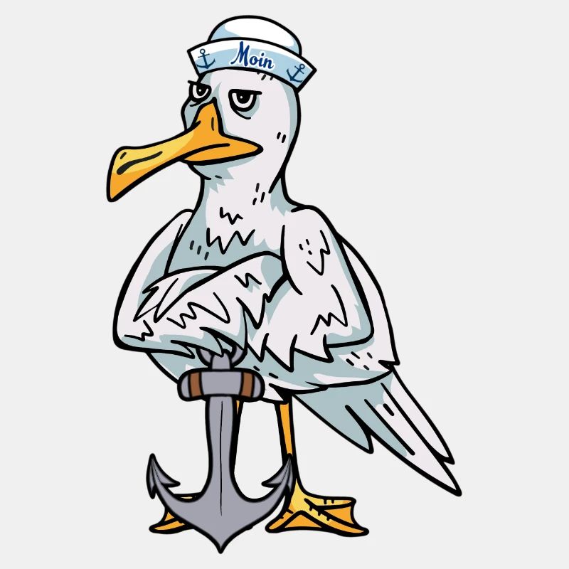 Matrose Möwe Anker Seemann Ahoi Vogel maritim