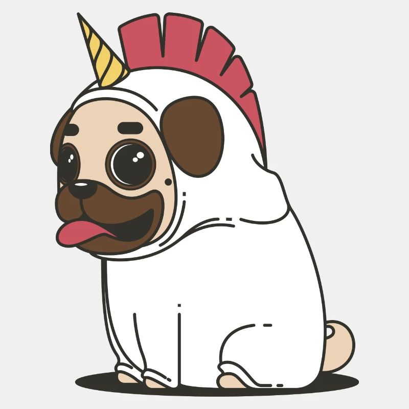 einhorn pug hund
