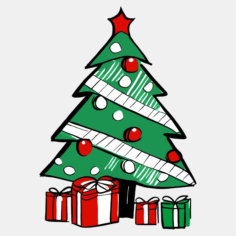 Weihnachtsbaum und Geschenke.