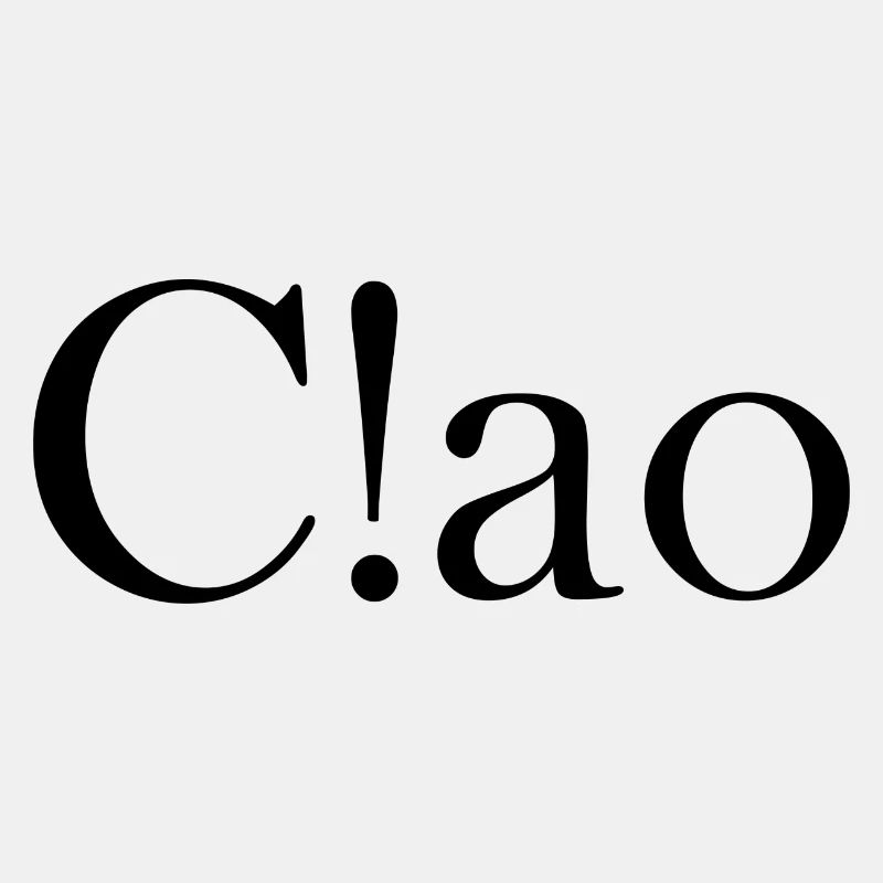 Ciao, lettrage avec point d’exclamation