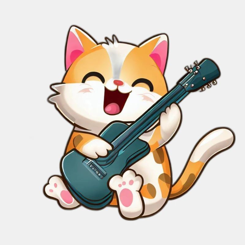 Cat with guitar