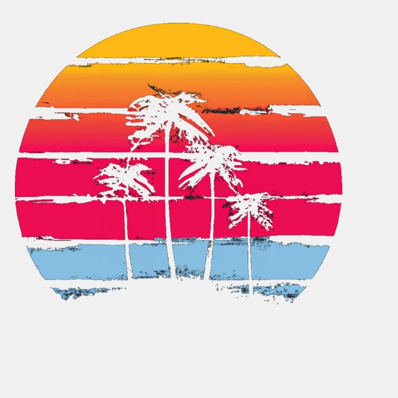 Sunset palm trees