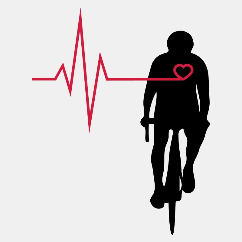 Fahrradfahrer mit Herz