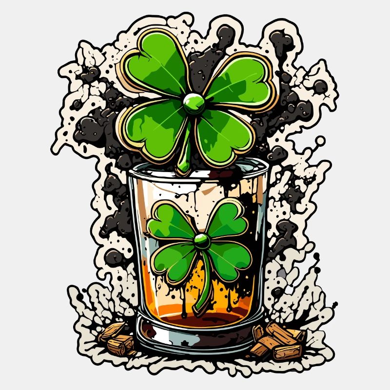Kleeblatt / Whiskey / Alkohol / Glück / Irish Pub