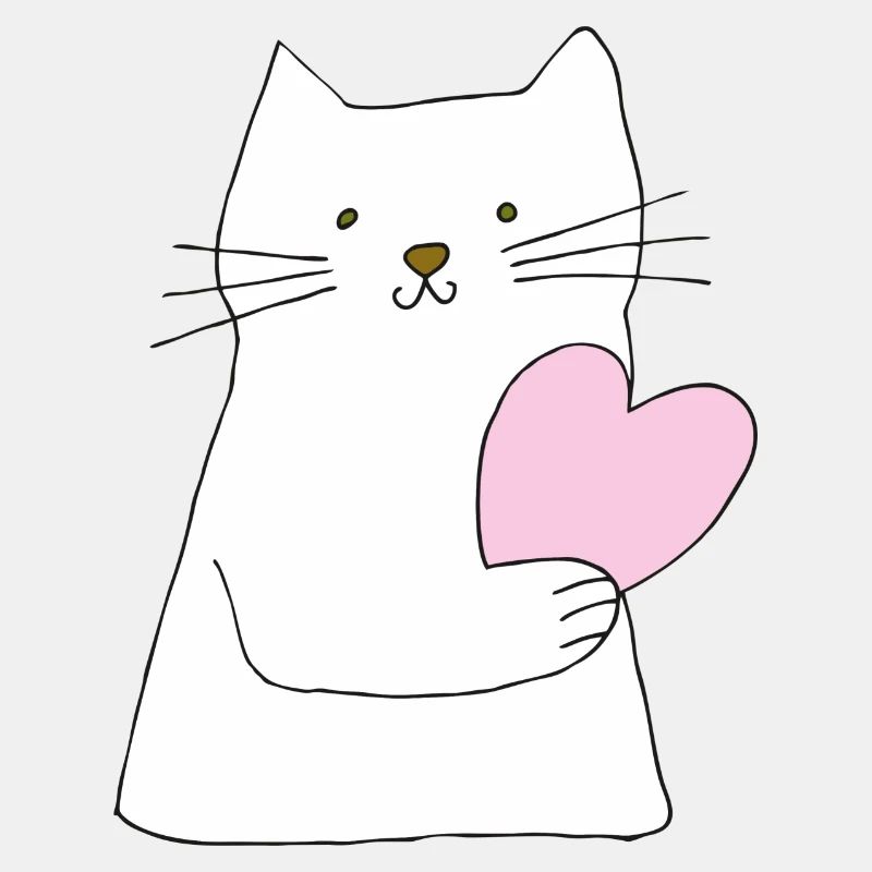 katze weiss mit herz