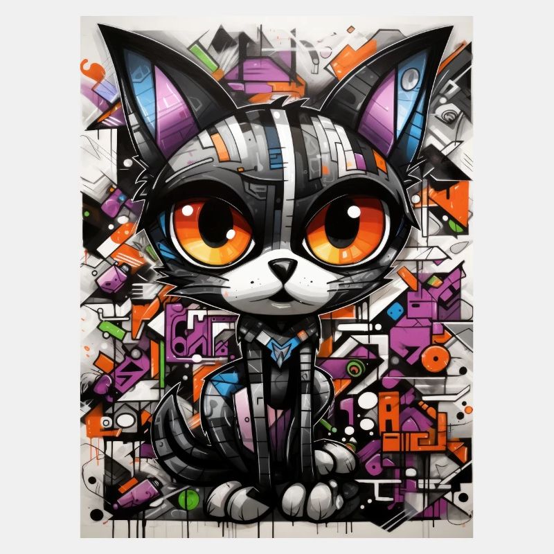 katze graffiti geometrie inspiration