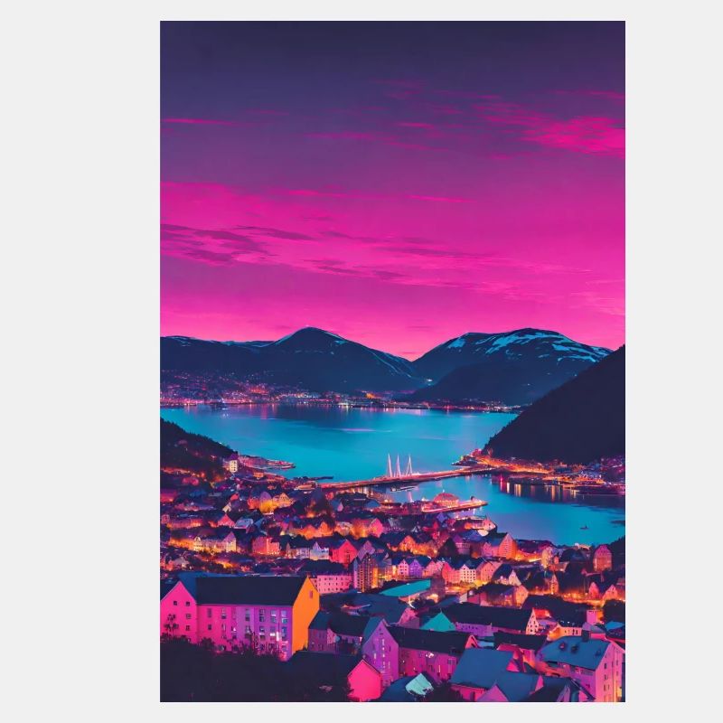 Stadt im Abendrot