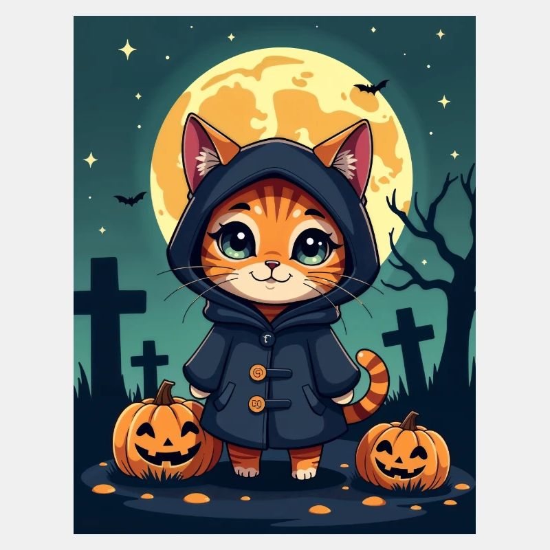 Süße Halloween-Katze