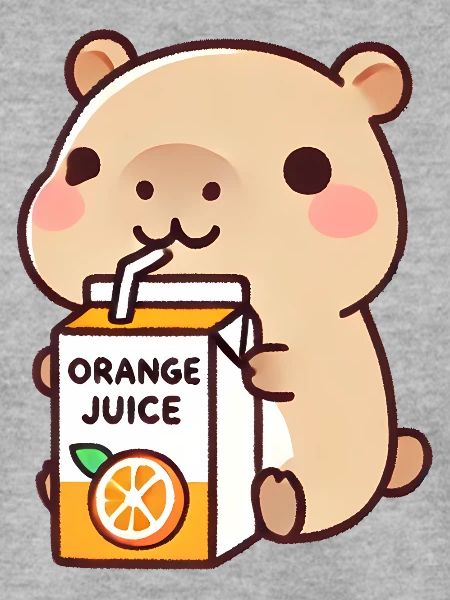 Kawaii Capybara Orangensaft