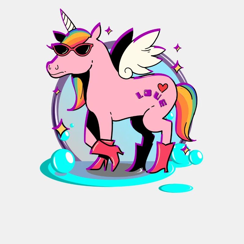 Pinkes Pferd - Einhorn