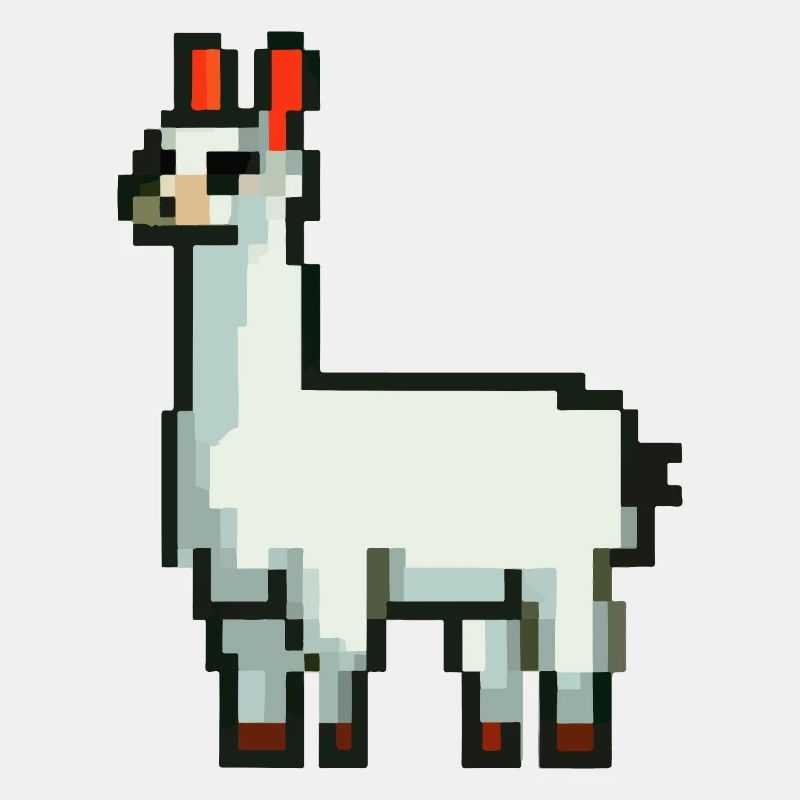 Pixel Alpaka Lama Pixel Kunst Geschenkidee