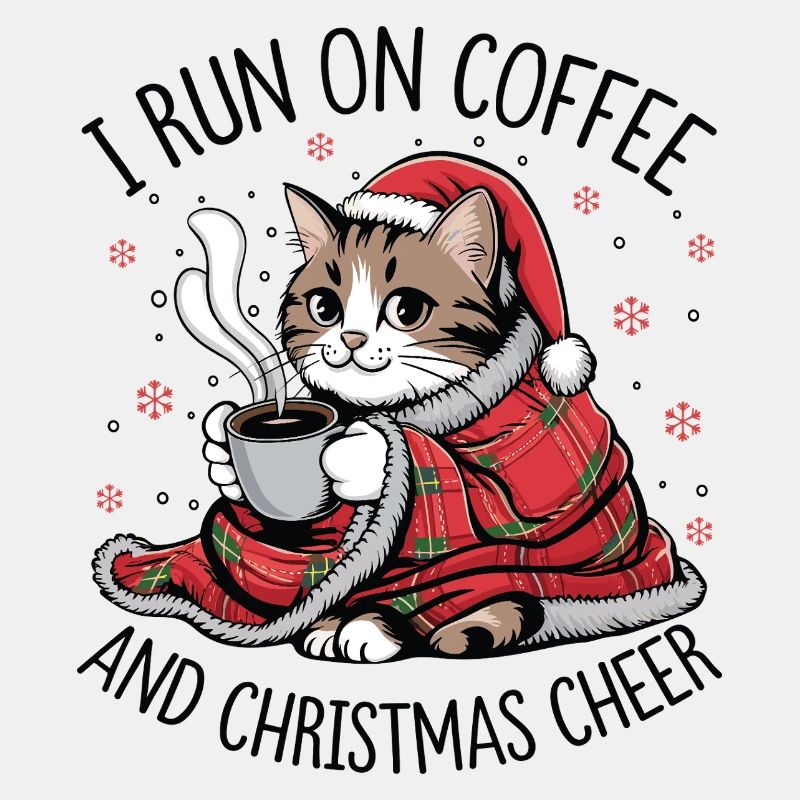 Kätzchen-Weihnachtskaffee und Freude