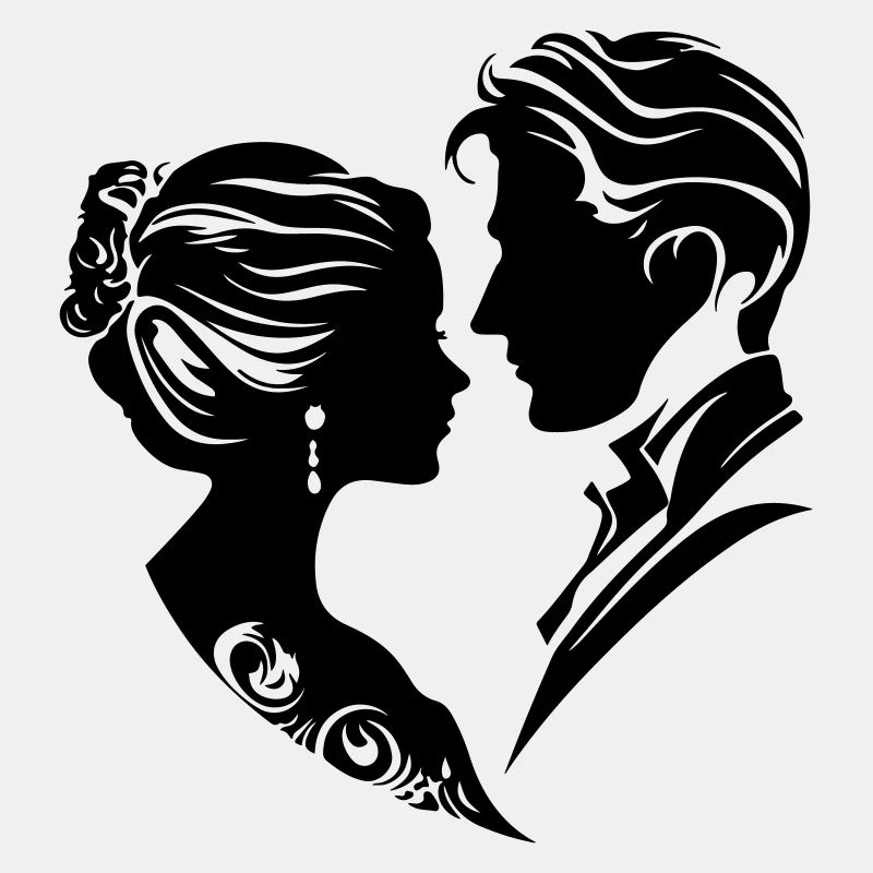 Ehepaar Hochzeit Silhouette