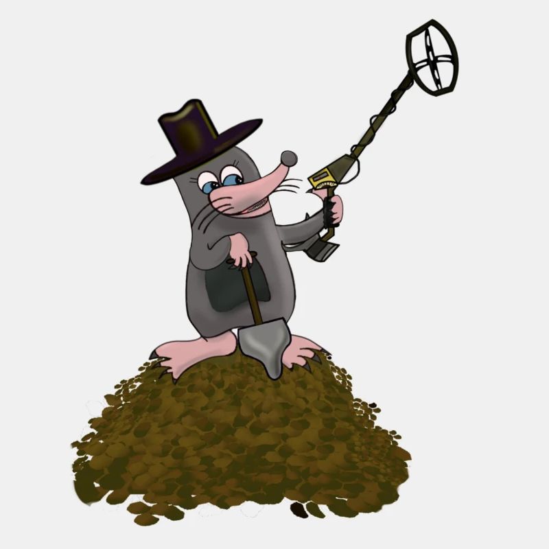 Mole with detector and spade