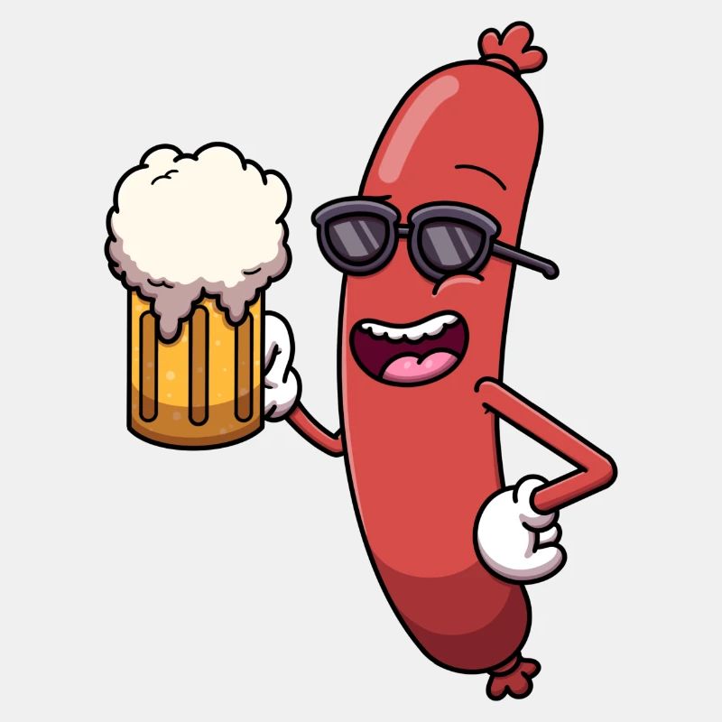 Kühle Wurst mit Bier