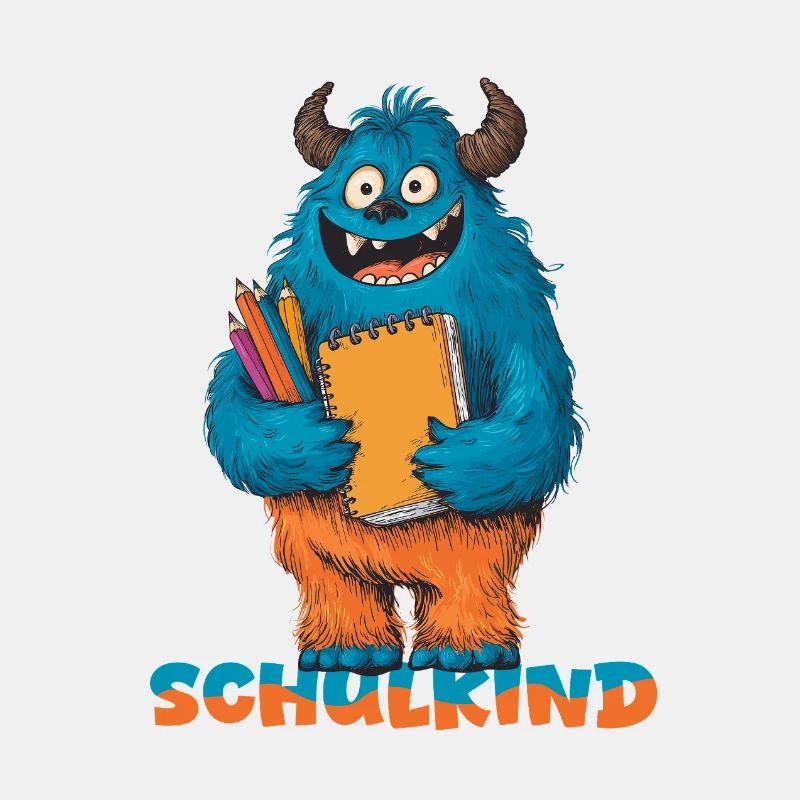 Schulkind Monster Schulstart