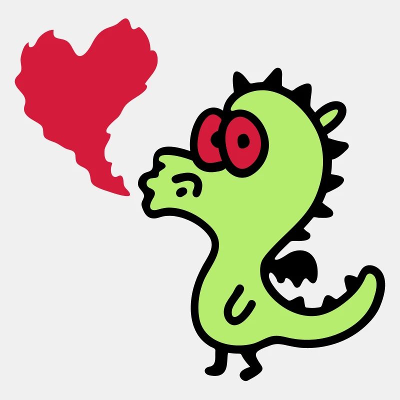 Dragon amoureux avec coeur 3