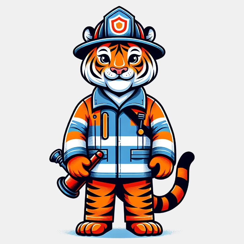 Mignon tigre pompier