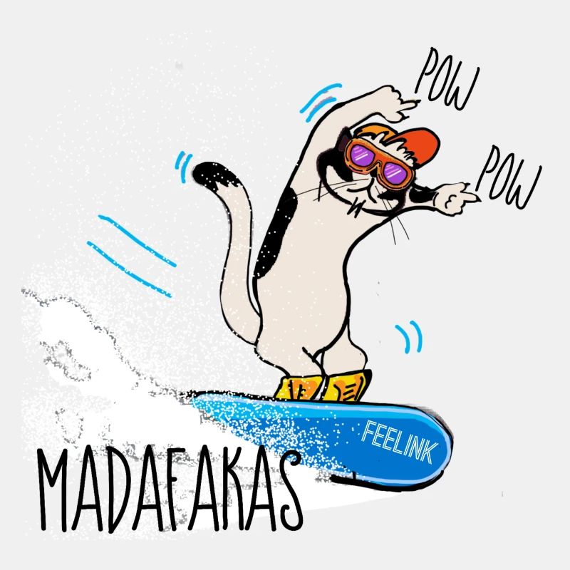 Snowboarder Snowboard Schnee katze