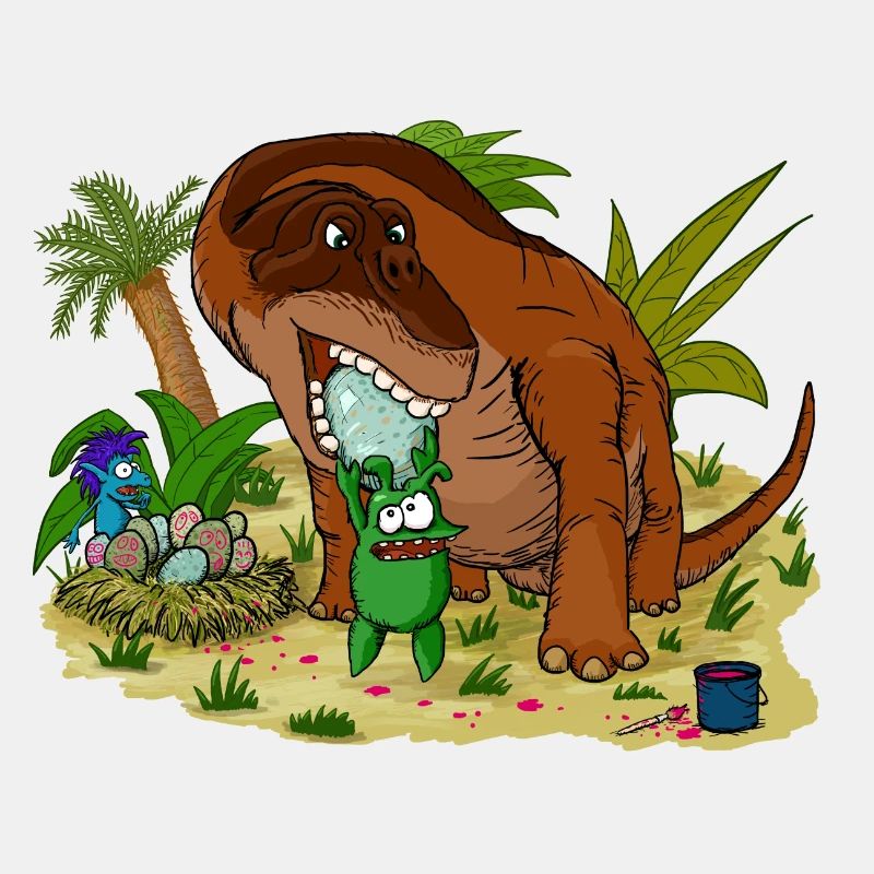 Harald und Wolfram versuchen Dino-Eier-Streich