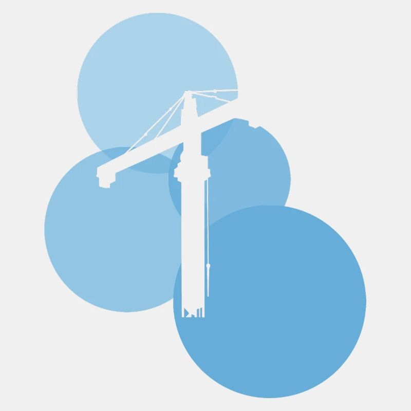 Construction site builder crane