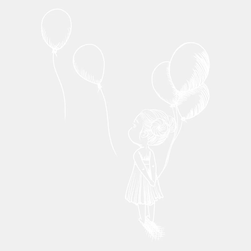 Mädchen mit Luftballons weiß