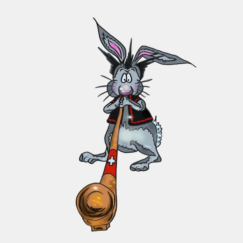 Franz der Hase spielt wunderbar Alphorn