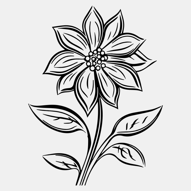 Fleur dessinée à la main