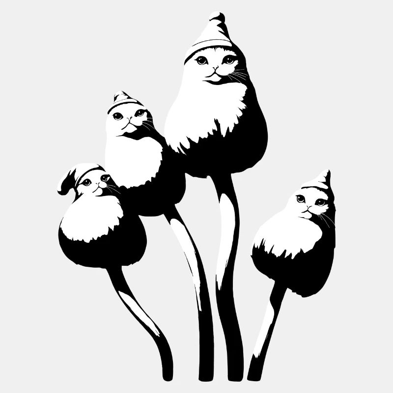 Pilzkatzen mit Hüten